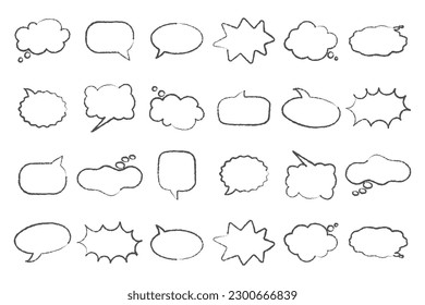 Collection of speech bubbles in retro style. Icons, vector