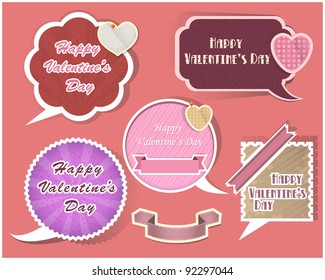 Collection of speech bubbles valentine's day vector