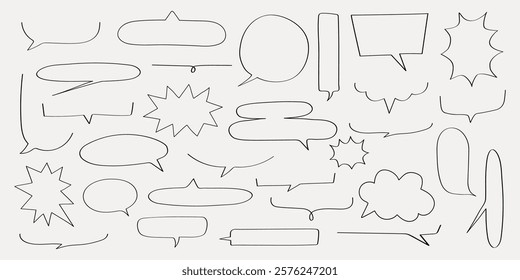 Collection of speech bubbles in various shapes. Speech bubbles for comics, cartoons, and illustrations. Blank speech bubbles for creative designs. Message illustration vector.