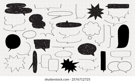 Collection of speech bubbles, various shapes and sizes. Speech bubbles for comics, speech bubbles for dialogue, speech bubbles for creative design. Message illustration vector.