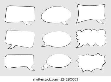 Collection of speech bubbles vector for dialog