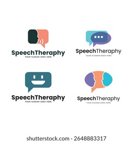 Colección de logotipos de logotipos de logotipos de logopedia – Símbolos de conversación, audición y comunicación