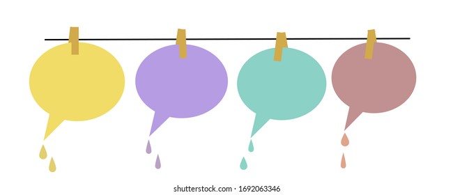 A collection of speech and thought communication bubbles or blank empty speech bubbles isolated on background.