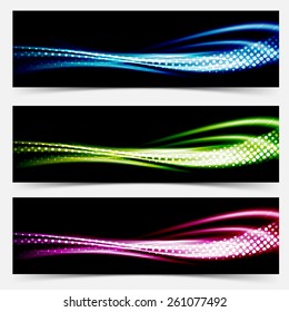 Collection speed flow abstract swoosh futuristic wave layout. Vector illustration