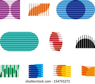 Collection of sphere vector logo set. Abstract globe symbol, isolated round icon, business concept. You can use in the mobile, finance,biology, chemistry, science and other commercial image.  