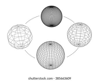 Collection of spheres on a white background. Vector illustration