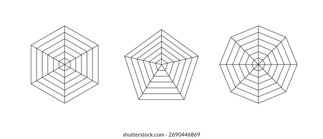 Collection of spider diagrams showing ideas and connections, education and brainstorming concept.