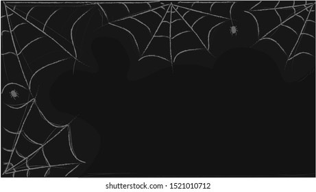 Collection of Spider web, transparent background. Spider web for Halloween design. Spider web elements, spooky, scary, horror halloween decor. Hand drawn silhouette, vector illustration