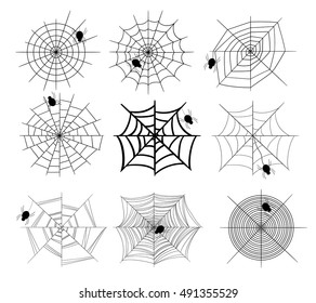 collection of spider webs