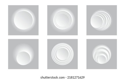 Collection of spiral abstract shapes. Vector illustration