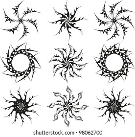 Collection of spiral rounded tattoo
