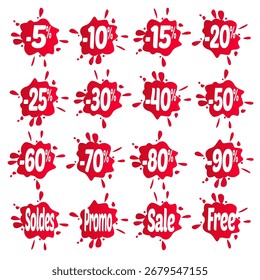 Colección de etiquetas de Precio en forma de salpicadura
