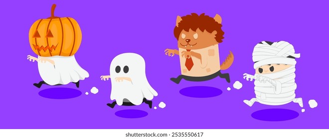 Colección de objetos y personajes espeluznantes. Elementos de diseño de Halloween. Decoraciones para el diseño 