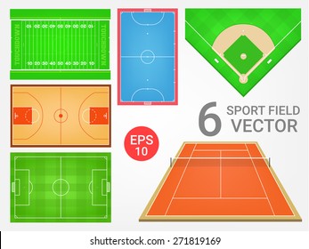 Collection sport field vector.