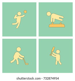 collection of sport game design vector