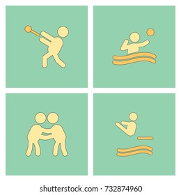 collection of sport game design vector