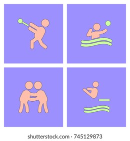 collection of sport game design vector