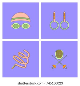 collection of sport game design vector