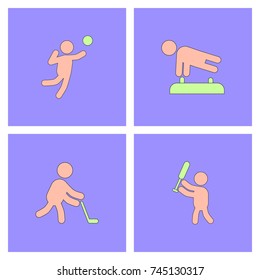collection of sport games design vector