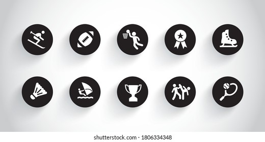 Collection of sport icon flat design.
