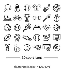 colección de iconos de línea deportiva