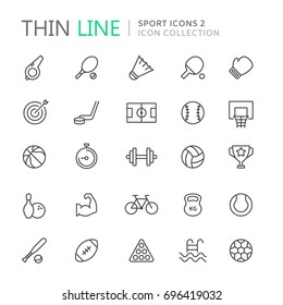 Collection Of Sport Thin Line Icons