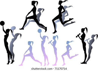 collection of sportive silhouettes