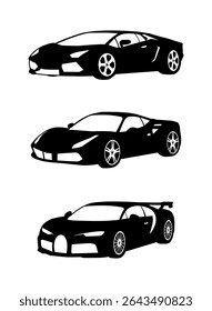 collection of sports car silhouettes