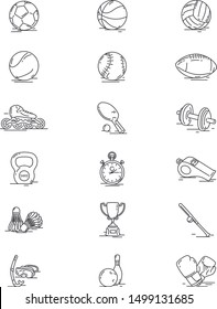 Collection of sports elements icons