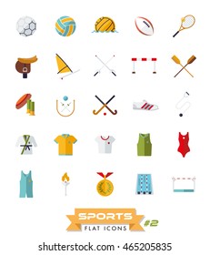 Collection of sports icons, flat design, isolated. Icon set 2.