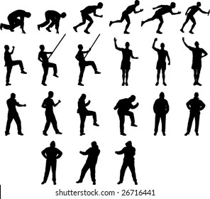 collection of sportsmen vector