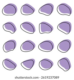 coleção de manchas com formas líquidas abstratas com linhas