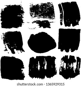 Collection of spots, brush strokes