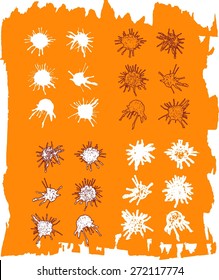 Collection of spots. Vector illustration. Ink spots. Vector elements isolated on grunge background.