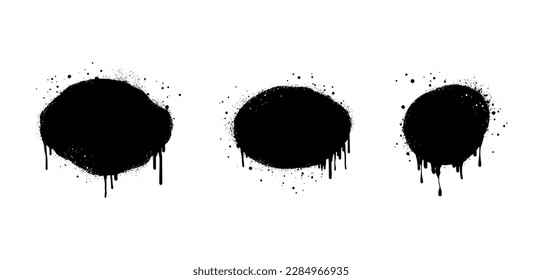 collection of Spray painted graffiti, ink splatters, Ink blots. Spray Paint Vector Elements isolated on White Background. vector illustration