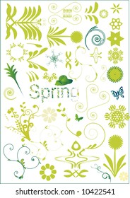 COLLECTION OF SPRING FLORAL ELEMENTS