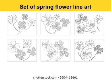 Collection of Spring Flower Line Art