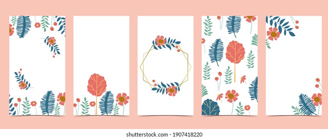 Collection of spring holiday with flower.Editable vector illustration for website, invitation,postcard and banner