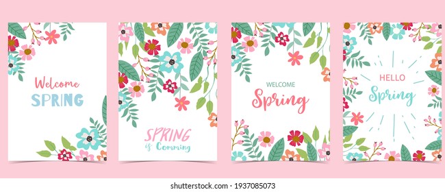 Collection Of Spring Holiday With Flower.Editable Vector Illustration For Website, Invitation,postcard And Banner