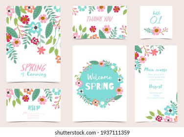 Collection of spring holiday with flower.Editable vector illustration for website, invitation,postcard and banner