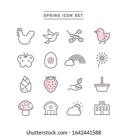 COLLECTION OF SPRING LINE ICONS