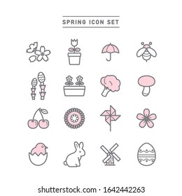 COLLECTION OF SPRING LINE ICONS