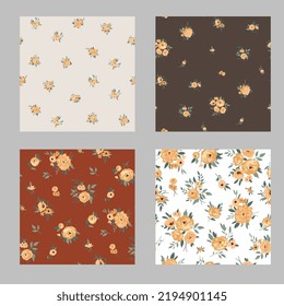 Colección de huellas de primavera con flores para tejidos y textiles para el hogar