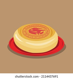 Collection of Spring rolls illustrations in Chinese New Year, vector, brown background.