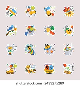 Sammlung von Spring Vibes Flat Stickers 

