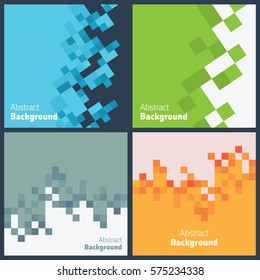 Collection of square abstract background. Various sizes and colors. Universal digital backgrounds.