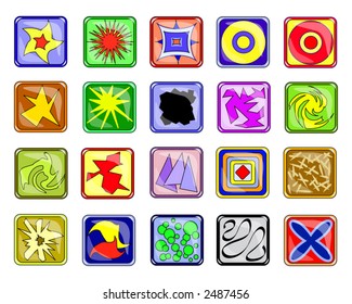 Collection of square colorful abstract vector icons