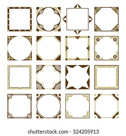 透明な背景に四角い飾り枠のコレクション ビンテージラベルデザインに最適 のベクター画像素材 ロイヤリティフリー Shutterstock