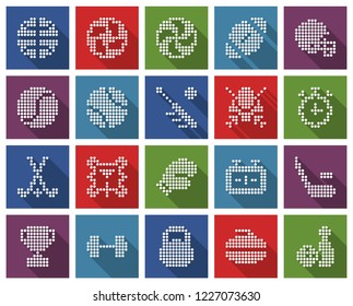 Collection of  square dotted icons: Sport