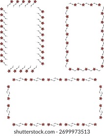 Coleção com moldura quadrada com cravos mágicos sobre fundo branco. Imagem vetorial.